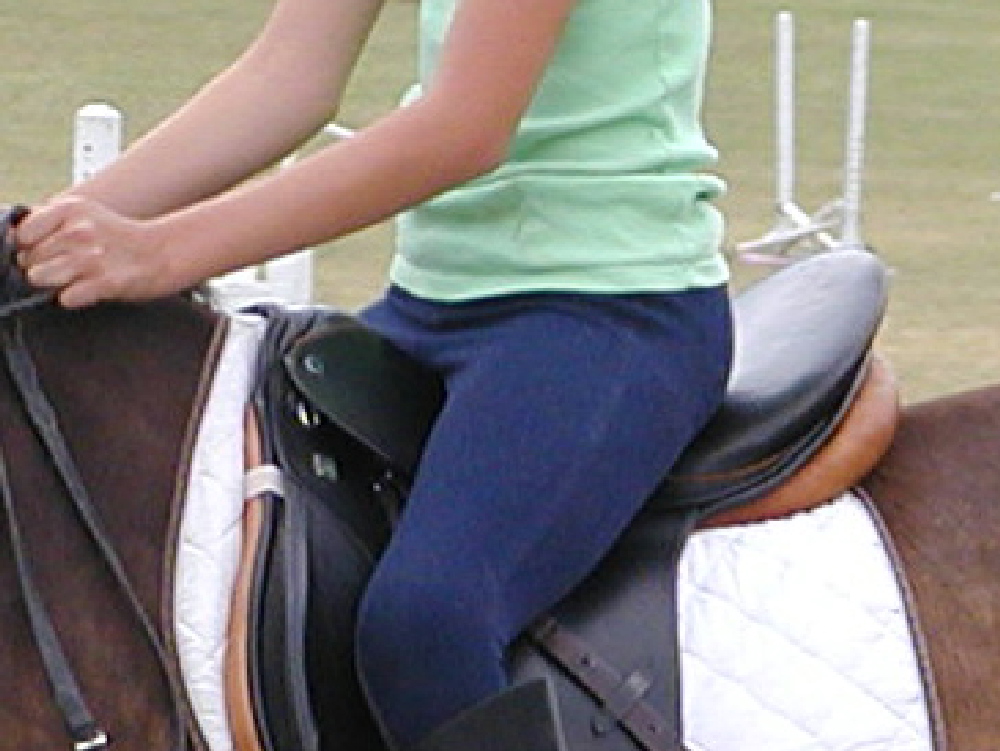 The Stubben saddle fits Joy but Anya's derriere doesn't fit the saddle